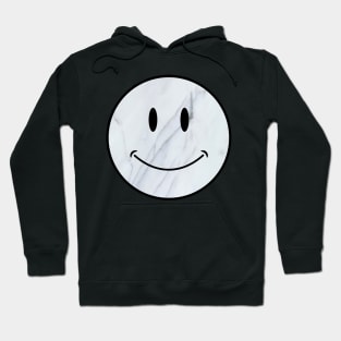 white and gray marble smiley face Hoodie